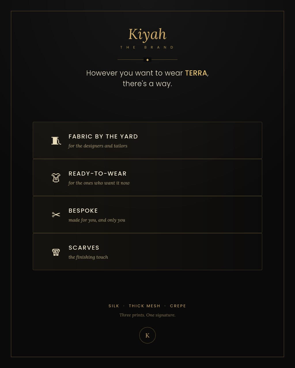 TERRA by TheKiyahBrand, original print collection launching August