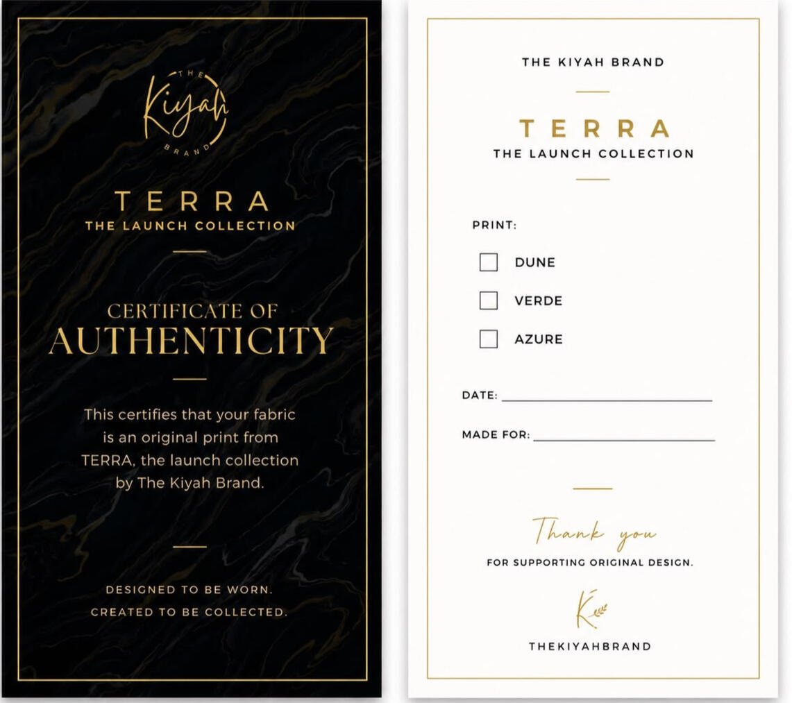 TERRA by TheKiyahBrand, original print collection launching August